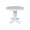 International Concepts 36 in. Solid Wood Round Extension Dining Table with 2 Dining Chairs in White K08-36RXT-23B-C613-2 - alternate 2